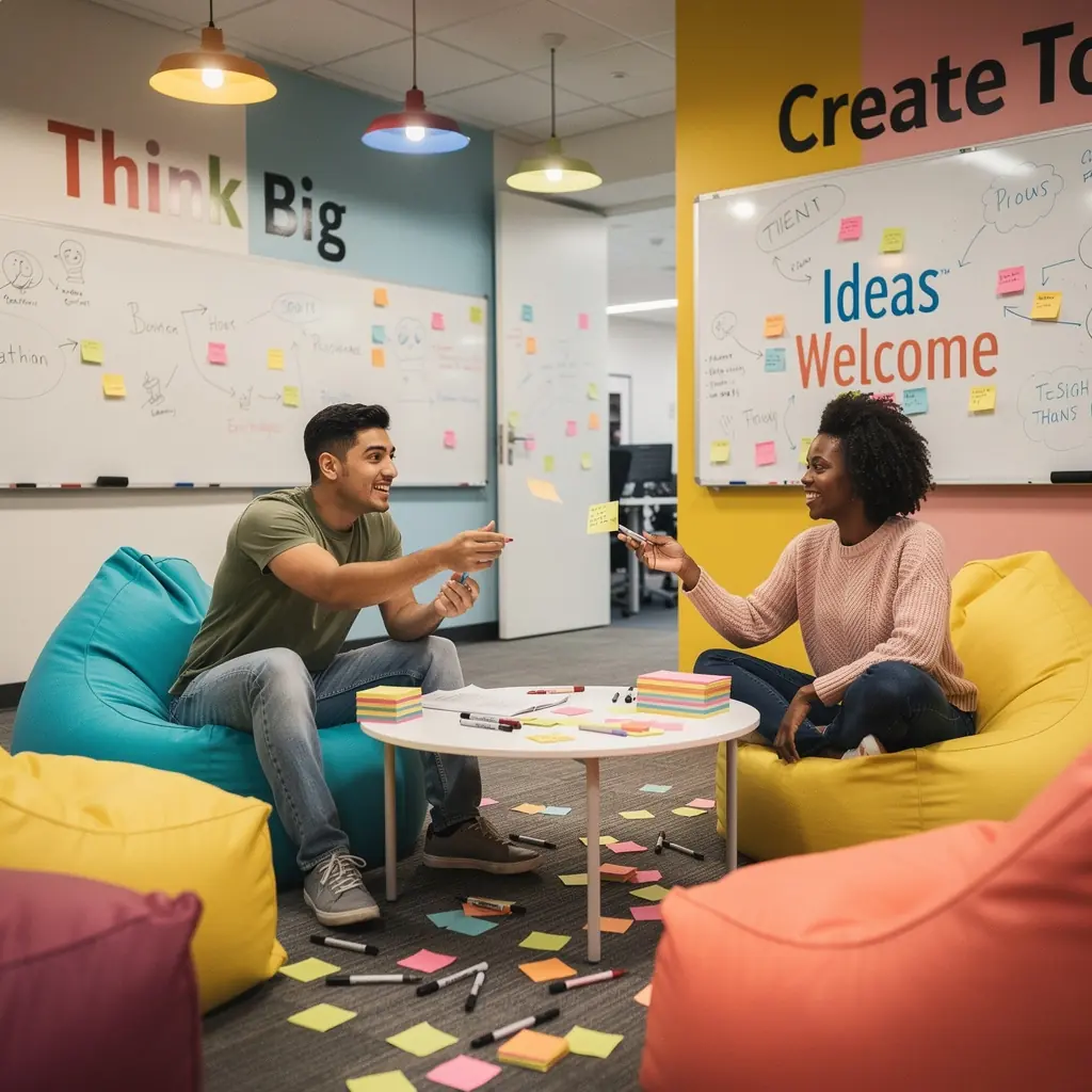 Nowoczesne biuro z przestronnym lobby i eleganckimi meblami.